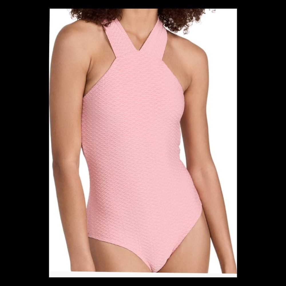 Pink one piece swimsuit.33